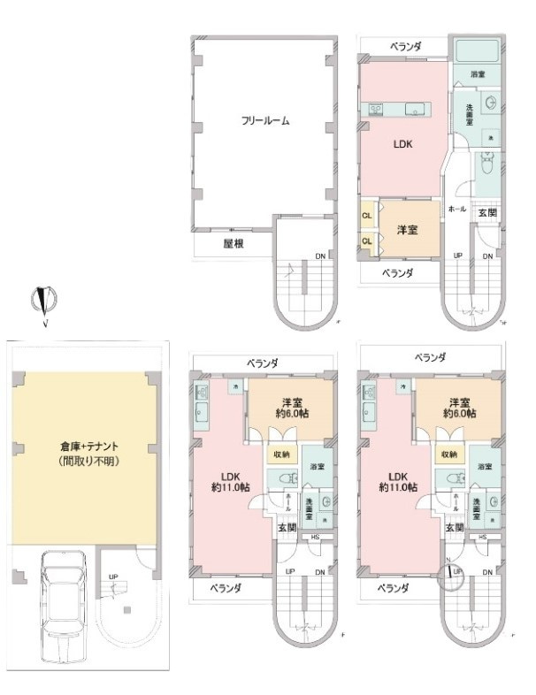 中央区上町1丁目　収益マンションの間取り