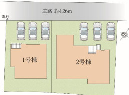 福岡市東区三苫４期　２号棟の区画図