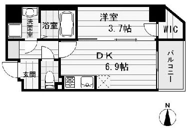 大阪市中央区松屋町住吉の賃貸マンションの間取り
