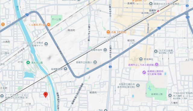 高槻市津之江町１丁目の一戸建ての地図