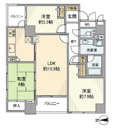 ステイツ夕陽ケ丘五條宮前　五条小学校区の間取り|ステイツ夕陽ケ丘五條宮前　間取り