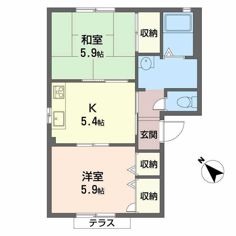 花水木タウン　Ｄ棟の間取り
