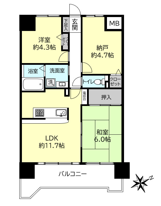 プレステージ明石藤江駅前Ⅱの間取り