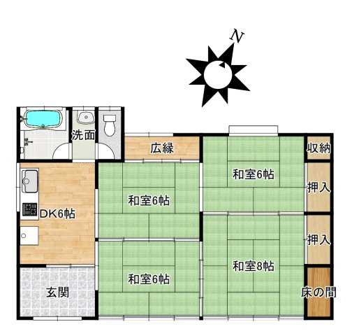 伊那市手良野口　中古住宅の間取り
