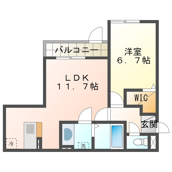 YKメゾン向陽の間取り