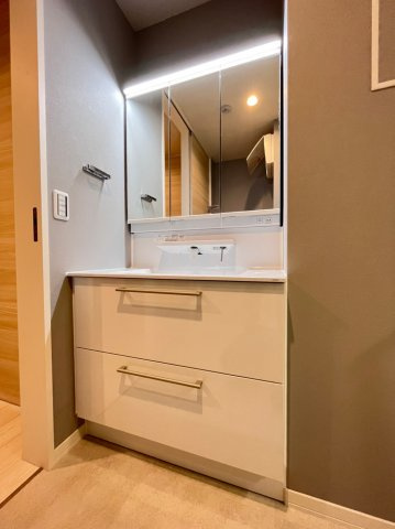 泉大津市昭和町の賃貸マンションの独立洗面台|朝の身支度には欠かせない独立洗面化粧台
