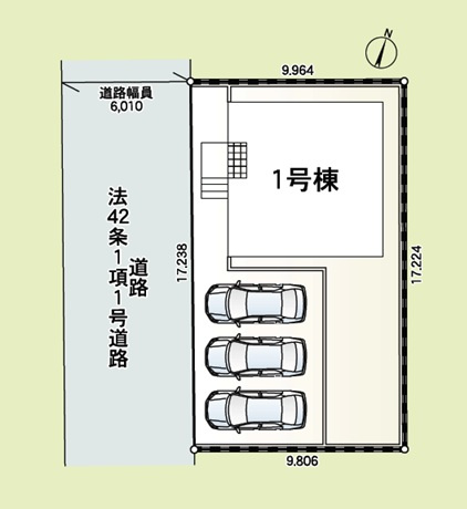 新築　太田市下小林町第1　1号棟　CRADLE GARDENの区画図|全1区画の物件です。土地約51坪。