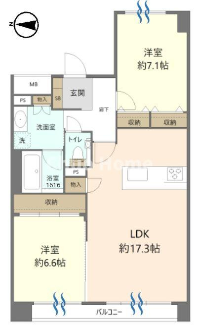 ラフィーネハイツの間取り|新規リノベーション施工が完了いたしましたのでいつでも内覧が可能です。