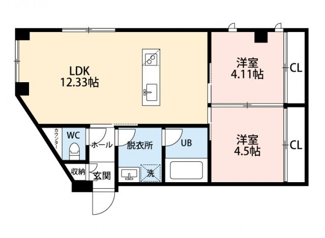 リベルタ鳥栖駅前の間取り|使い勝手の良い間取りです♪