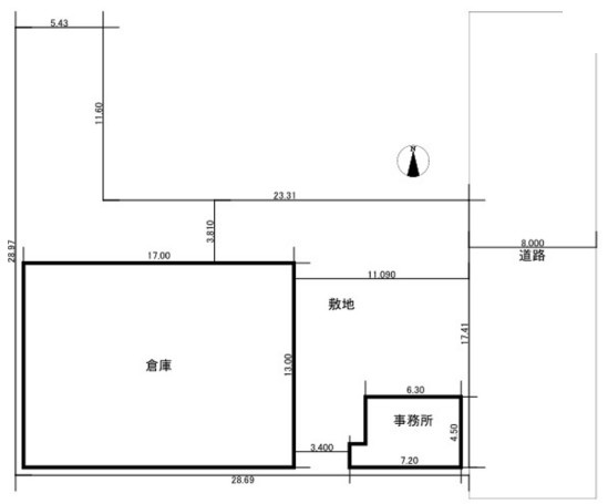 堺市北区北花田町　貸倉庫