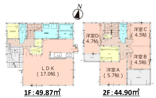 【間取り】 | 福岡市東区香椎駅東4丁目7期　2号棟（全2棟）【仲介手数料無料・0円】 | 平日、土日祝日もお好きな日時にご見学可能です。お気軽にお問合せ下さい。