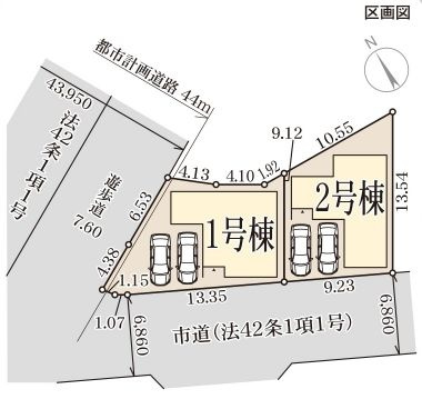 貝塚市澤9期　2号棟　新築戸建の区画図