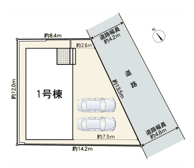 【区画図】 | 豊田市花園町若石山22-1『仲介料無料』新築戸建て | 1号棟