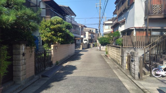尼崎市大島　売土地の前面道路含む現地写真