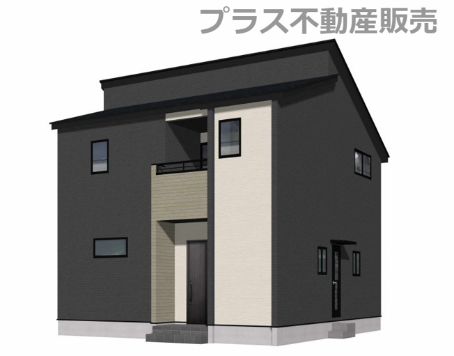 【外観】 | 福岡市東区香椎駅東4丁目7期　1号棟（全2棟）【仲介手数料無料・0円】 | 完成イメージの外観パースです。