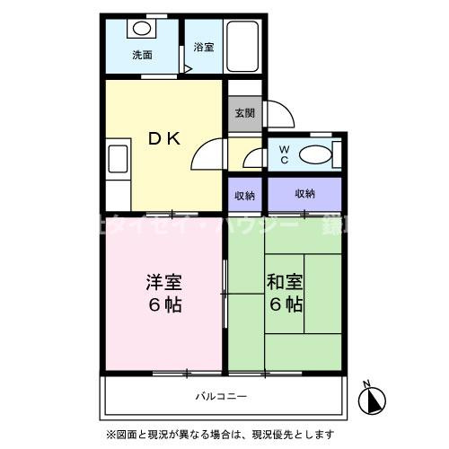コーポ白百合Ｄ・Ｅ棟の間取り