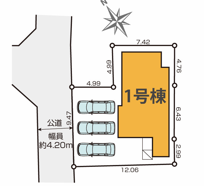 新築/朝霞市宮戸3丁目の区画図|駐車場あり（車種による）