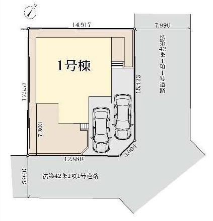 町田市能ヶ谷7丁目１棟の区画図