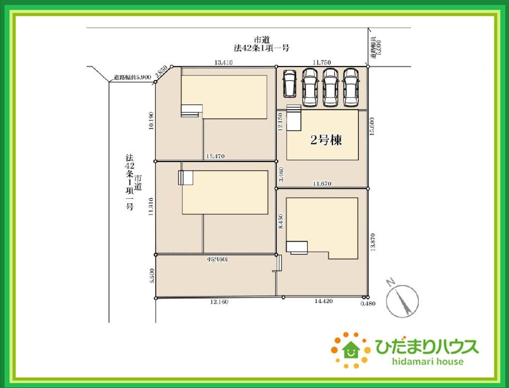 いわき市江名北口第2　新築戸建　2号棟の区画図|閑静な住宅地で叶える穏やかな新生活☆彡