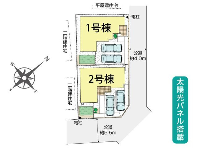 [新築住宅] 鴻巣市吹上本町2丁目 全2棟の区画図