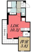 【間取り】 | D-ROOM神明町Ⅱ　B