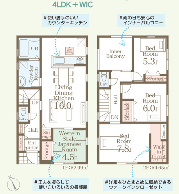 リーブルガーデン南城市大里稲嶺・３号棟の間取り|４LDK＋WIC