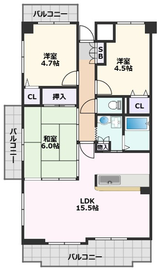 【間取り】 | パークフォレスト千里