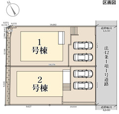 大野城市南ケ丘３丁目　１号棟の区画図