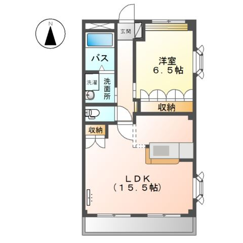 サン・ソレイユ西条　壱番館の間取り