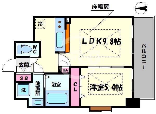 ラムール玉造の間取り|ラムール玉造アーバネックス　間取り