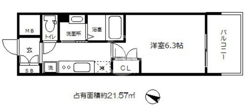 クレストコート靱公園の間取り|クレストコート靭公園　開放感ある間取り