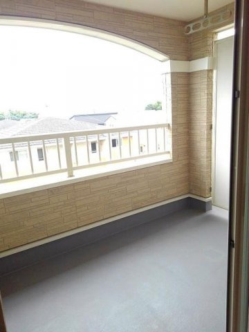 合志市須屋のアパートのバルコニー