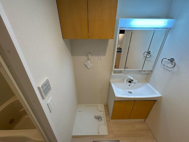 熊本市東区下南部１丁目のアパートの洗面所|洗濯機置場