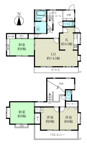 名取市ゆりが丘三丁目戸建の間取り
