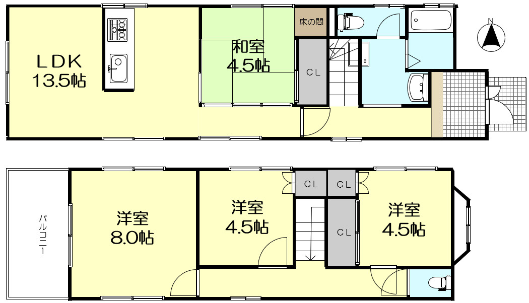 神戸市須磨区東白川台2丁目　戸建の間取り