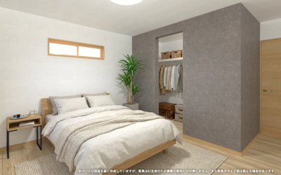 【完成予想図】 | ワイウッドコート鴻巣市屈巣第4期　新築住宅 | 【主寝室　イメージパース】
※画像は設計図面を基に作成したイメージです。