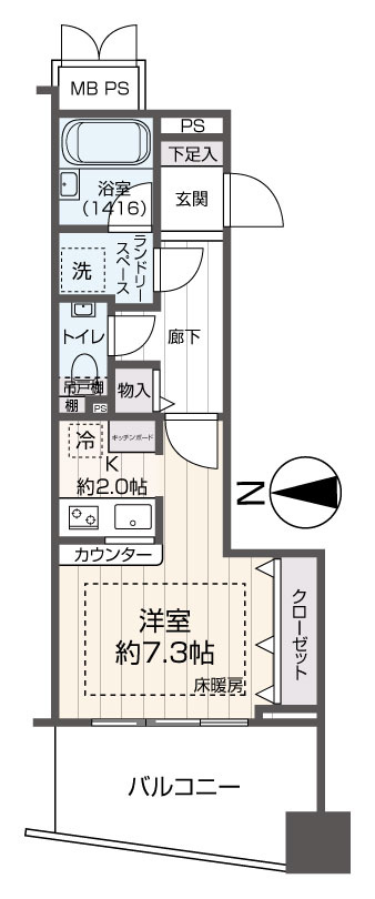 ライオンズマンション阿波座の間取り