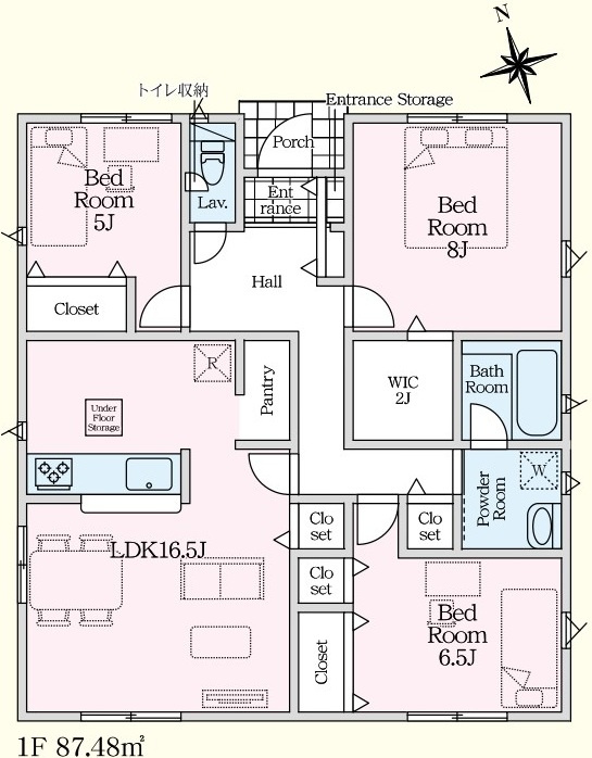東海村亀下　第1　新築戸建て　3号棟の間取り|間取り図です♪
実際の空間の広さや陽当たり、風通しなどは現地でご確認できます♪