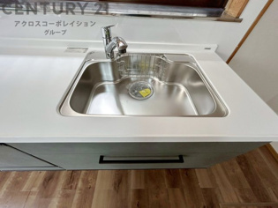 大きなシンクでお鍋などの大きな調理器具を洗う際にも便利です。