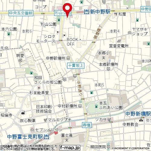 新中野駅上プラザの地図