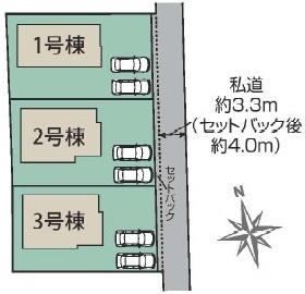 水戸市赤塚　1丁目　新築戸建て　1号棟の区画図|区画図です♪