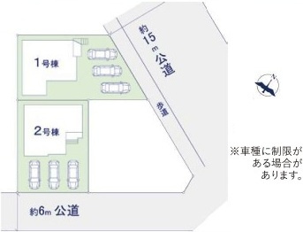 取手市藤代南　3期　新築戸建て　1号棟の区画図|区画図です♪