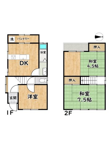 姫路市飾磨区英賀宮町2丁目/中古戸建の間取り