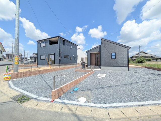 第1　常総市収納谷　新築戸建て　3号棟の外観|街並みや敷地の広さ、陽当たりをご確認ください。