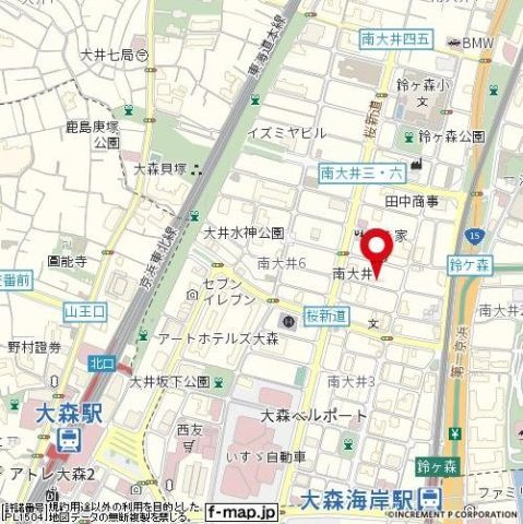 ハイタウン大森ナンバー５の地図