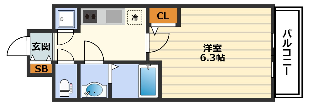 Alivis梅田Northの間取り|＊間取り図は反転したものになります