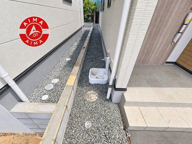 福津市西福間1丁目第6-2棟（2号棟）の外観|お庭で自由な時間を過ごせます。
