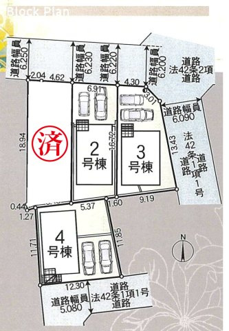 相模原市南区磯部第58　新築全4棟の区画図