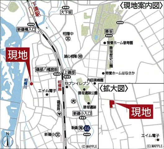 相模原市南区磯部第58　新築全4棟の地図