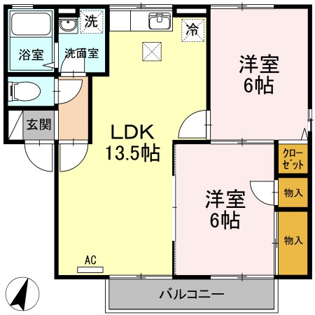 ドルフ東久万の間取り